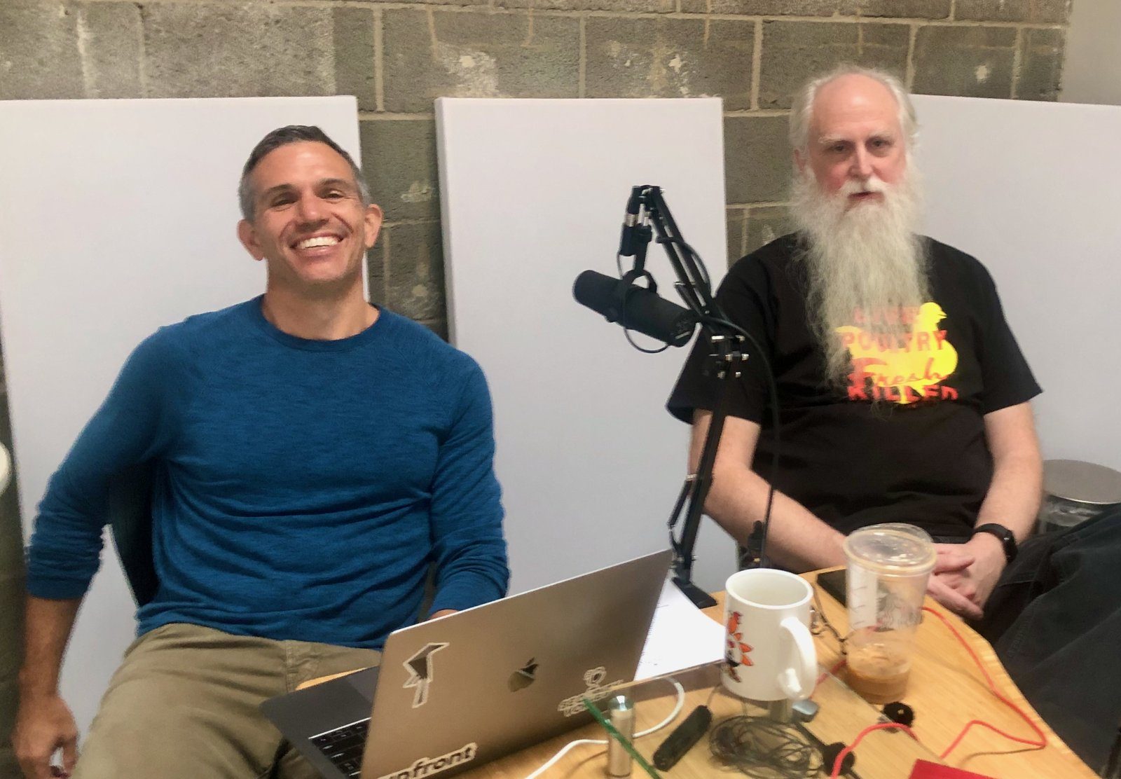 Dave Cole and Jack Daniel recording Security Voices in the studio