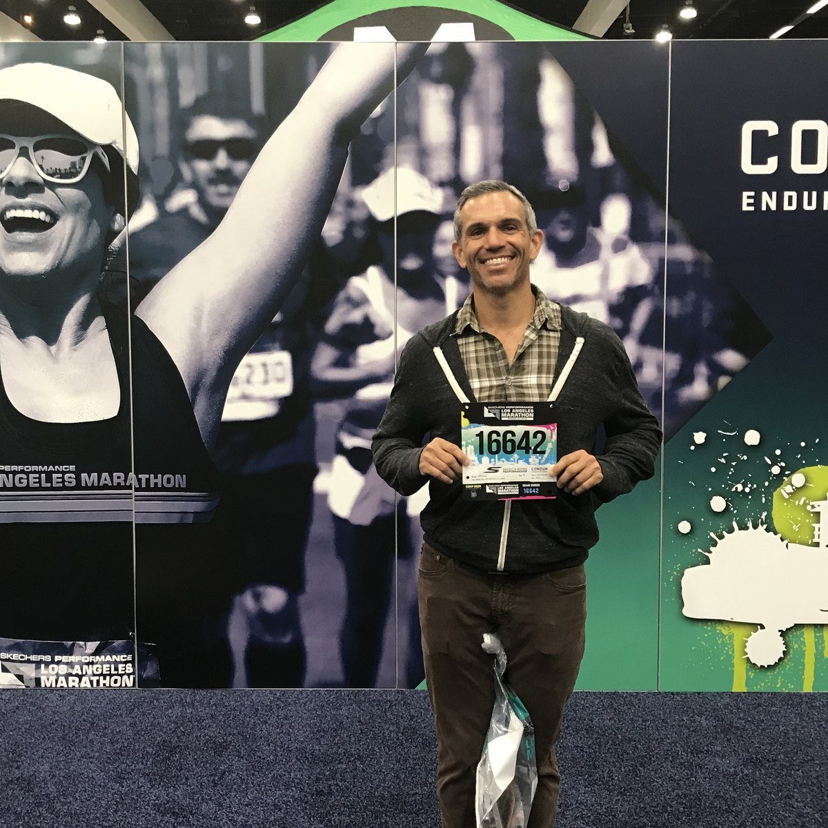 Dave with his LA Marathon bib